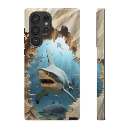 Shark Apple Tough Phone Cases for iPhone-Samsung-Google Pixel Cover