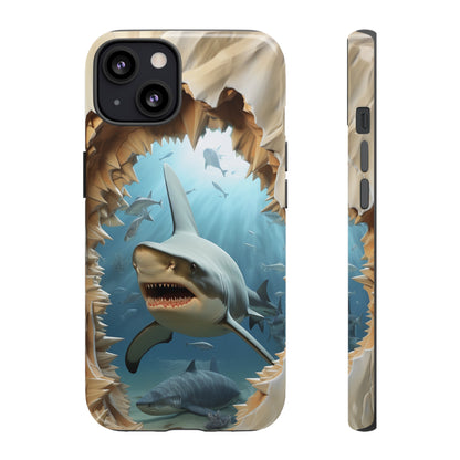 Shark Apple Tough Phone Cases for iPhone-Samsung-Google Pixel Cover