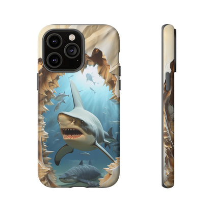 Shark Apple Tough Phone Cases for iPhone-Samsung-Google Pixel Cover