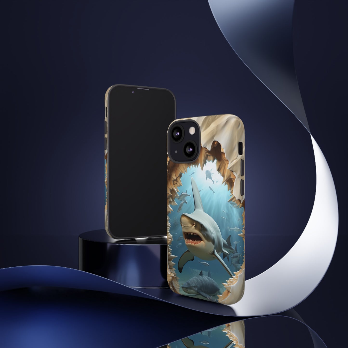 Shark Apple Tough Phone Cases for iPhone-Samsung-Google Pixel Cover