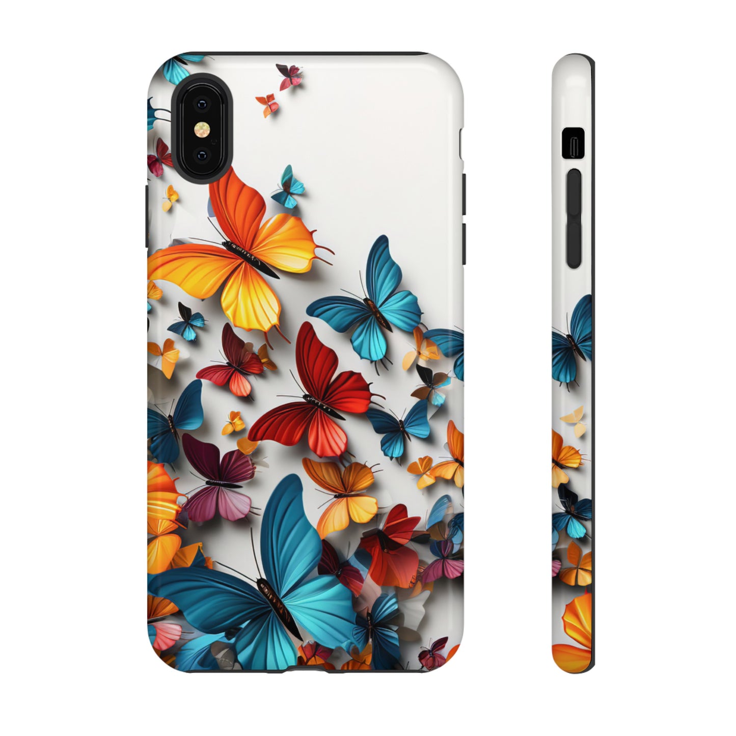 Butterfly Apple Tough Phone Cases for iPhone-Samsung-Google Pixel Phone Cover