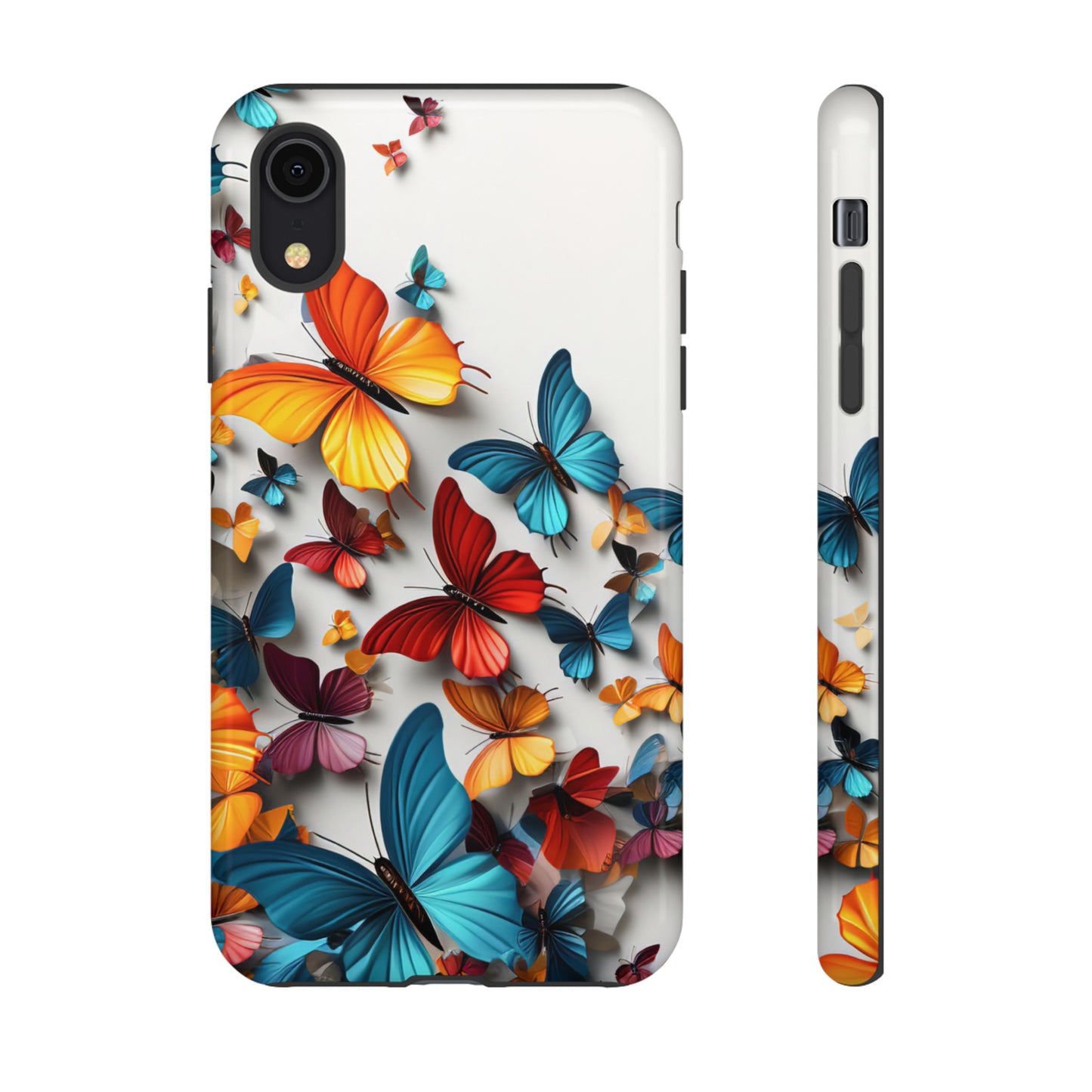 Butterfly Apple Tough Phone Cases for iPhone-Samsung-Google Pixel Phone Cover