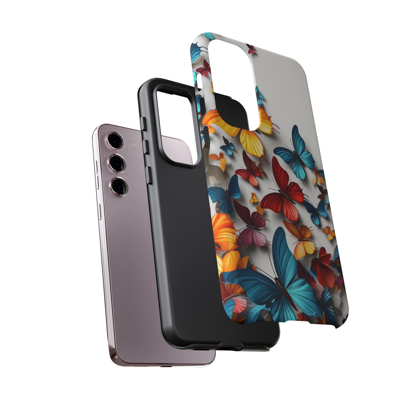 Butterfly Apple Tough Phone Cases for iPhone-Samsung-Google Pixel Phone Cover