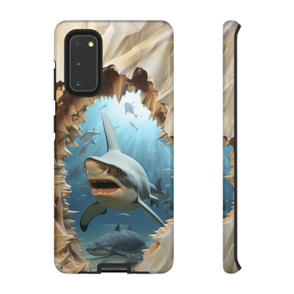 Shark Apple Tough Phone Cases for iPhone-Samsung-Google Pixel Cover