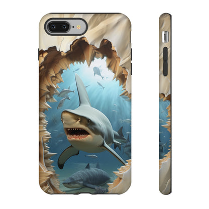 Shark Apple Tough Phone Cases for iPhone-Samsung-Google Pixel Cover