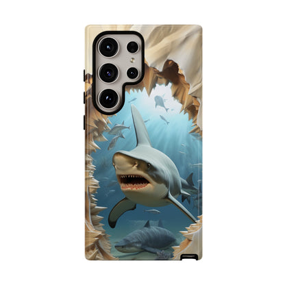 Shark Apple Tough Phone Cases for iPhone-Samsung-Google Pixel Cover