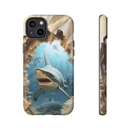 Shark Apple Tough Phone Cases for iPhone-Samsung-Google Pixel Cover