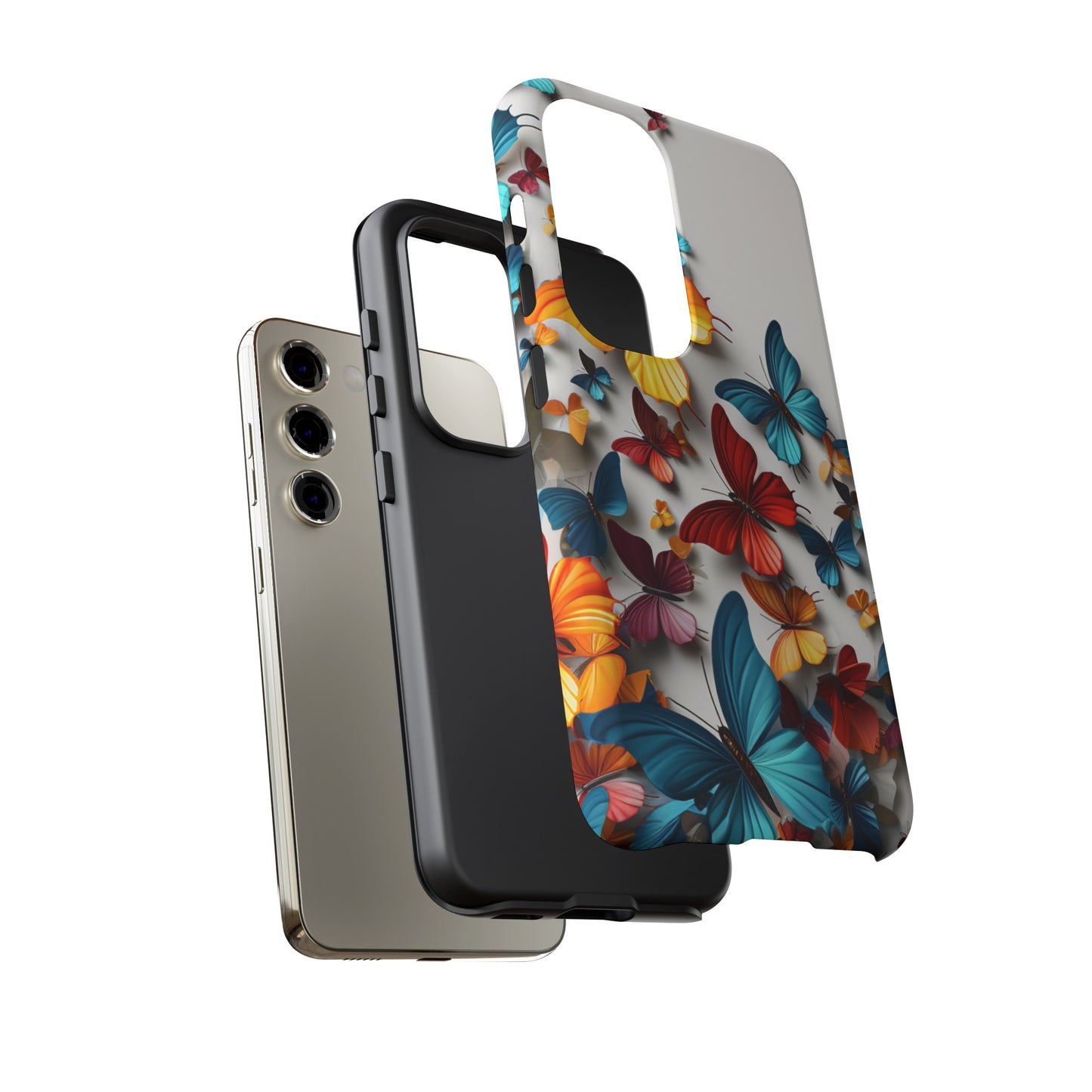 Butterfly Apple Tough Phone Cases for iPhone-Samsung-Google Pixel Phone Cover