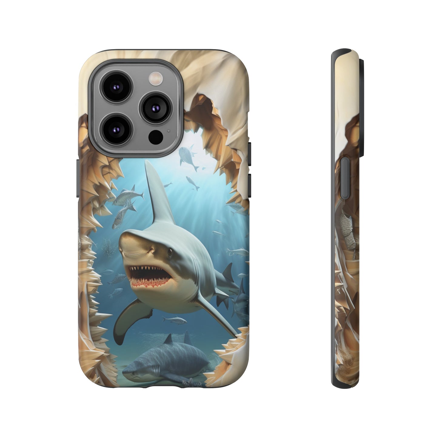 Shark Apple Tough Phone Cases for iPhone-Samsung-Google Pixel Cover