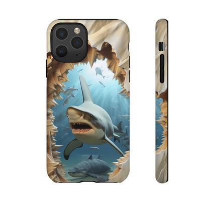 Shark Apple Tough Phone Cases for iPhone-Samsung-Google Pixel Cover