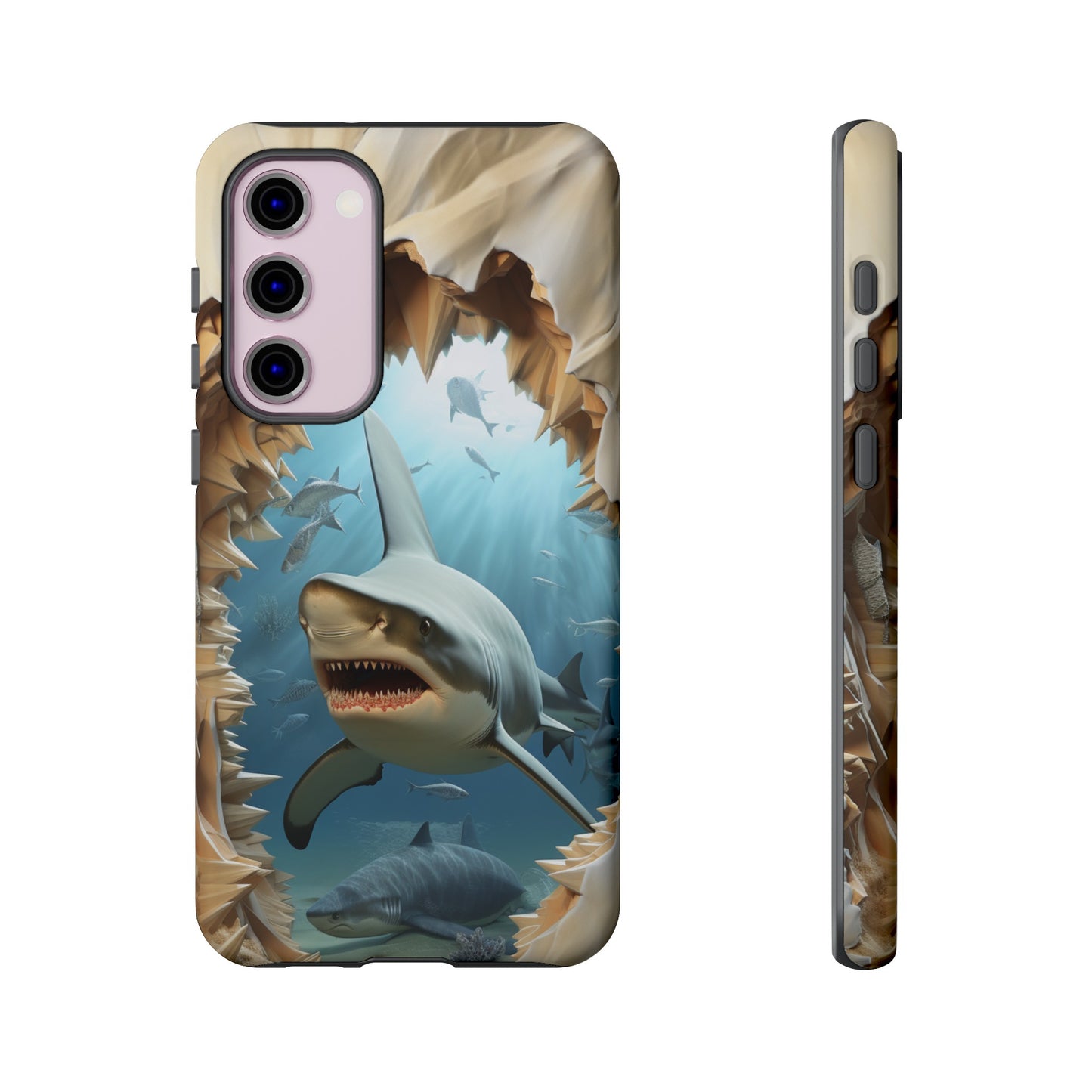 Shark Apple Tough Phone Cases for iPhone-Samsung-Google Pixel Cover