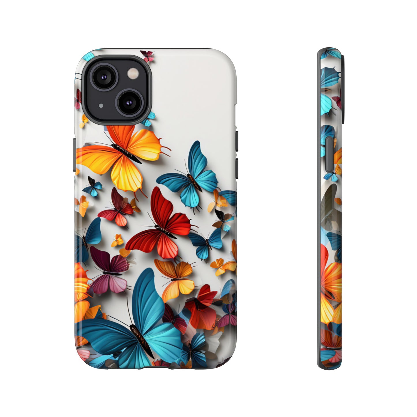 Butterfly Apple Tough Phone Cases for iPhone-Samsung-Google Pixel Phone Cover