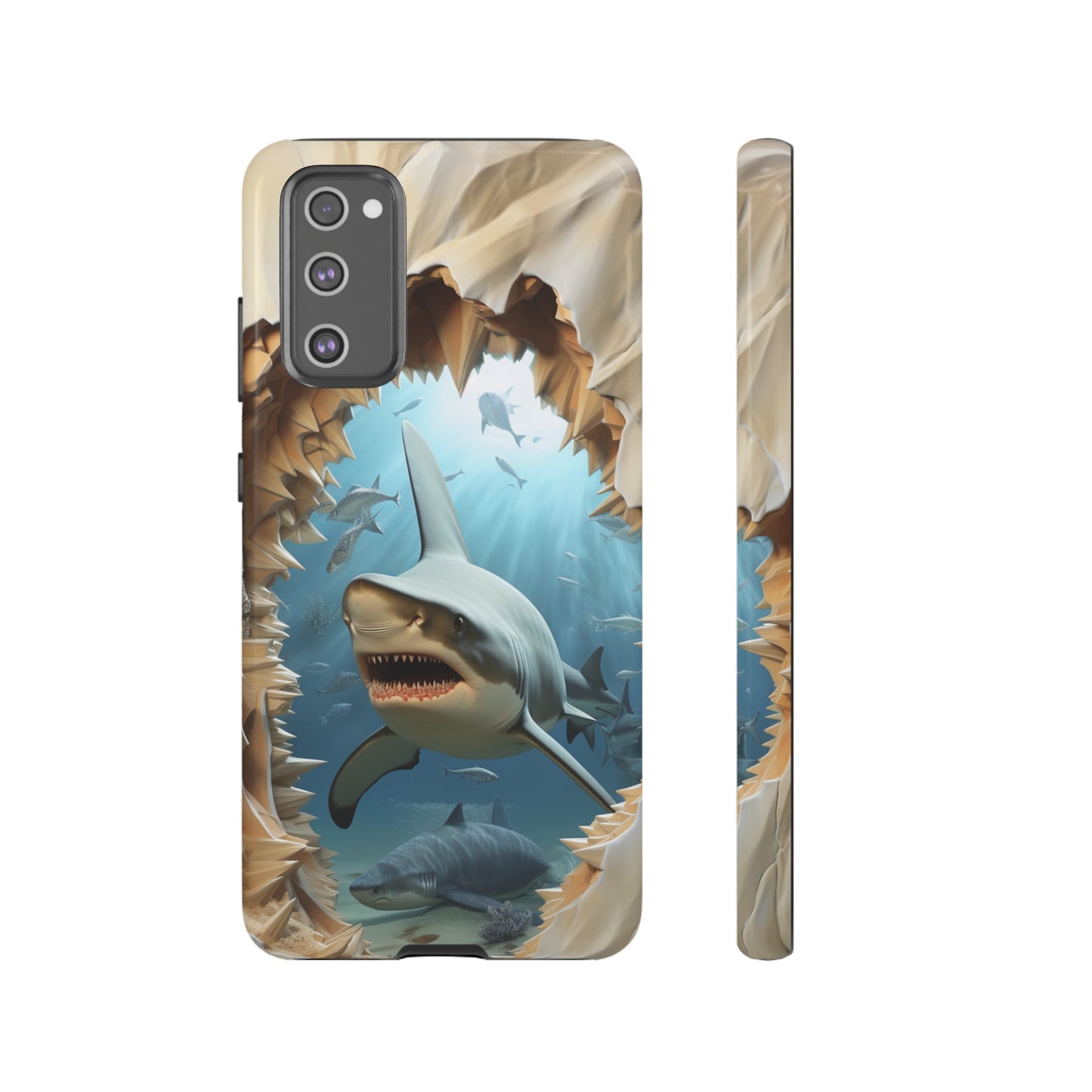 Shark Apple Tough Phone Cases for iPhone-Samsung-Google Pixel Cover