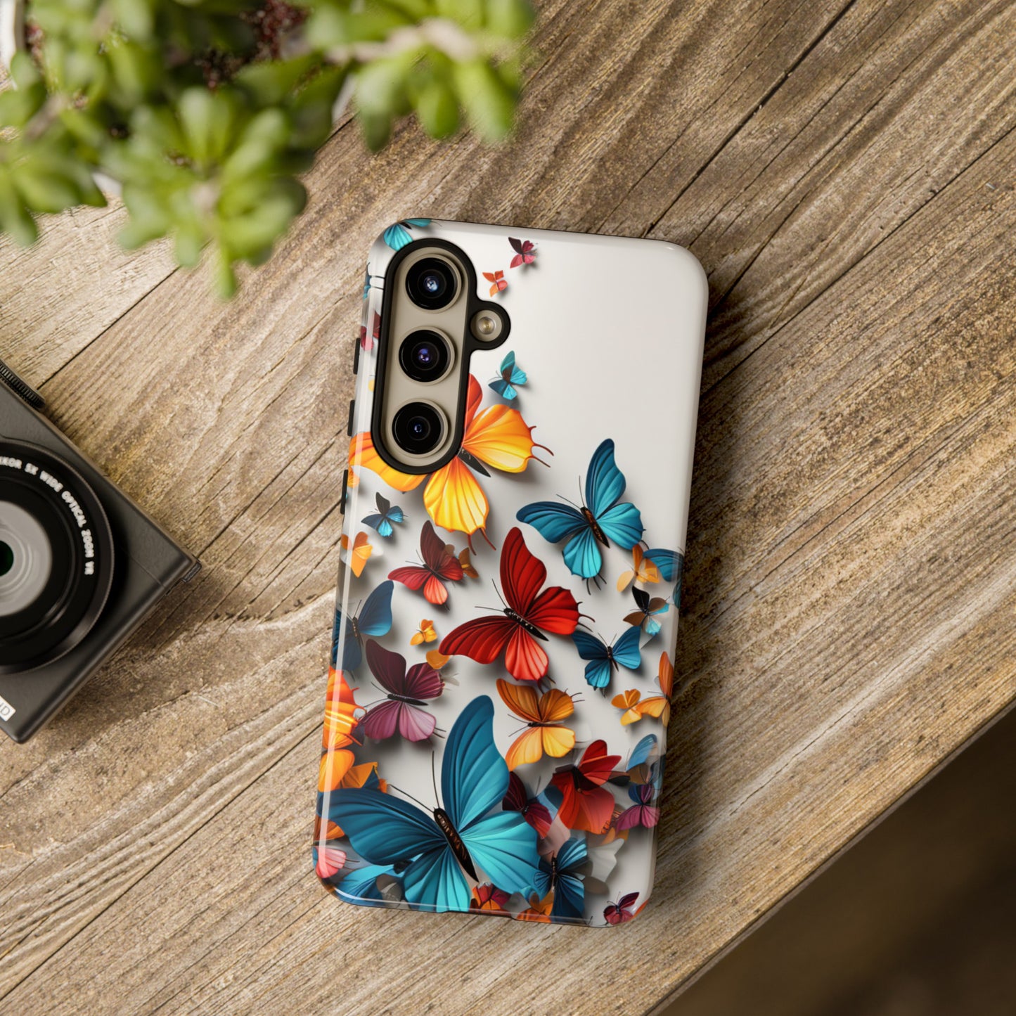 Butterfly Apple Tough Phone Cases for iPhone-Samsung-Google Pixel Phone Cover