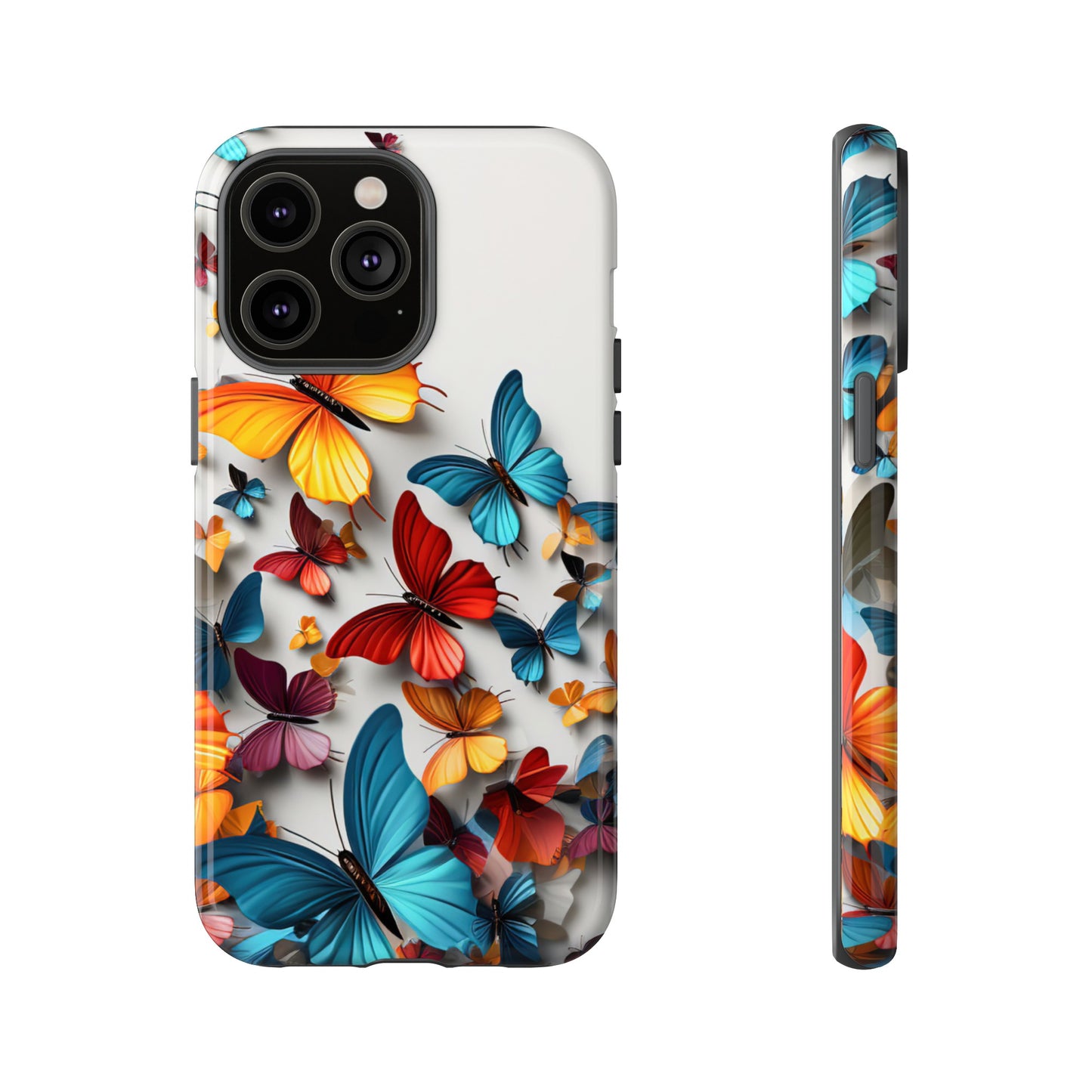 Butterfly Apple Tough Phone Cases for iPhone-Samsung-Google Pixel Phone Cover