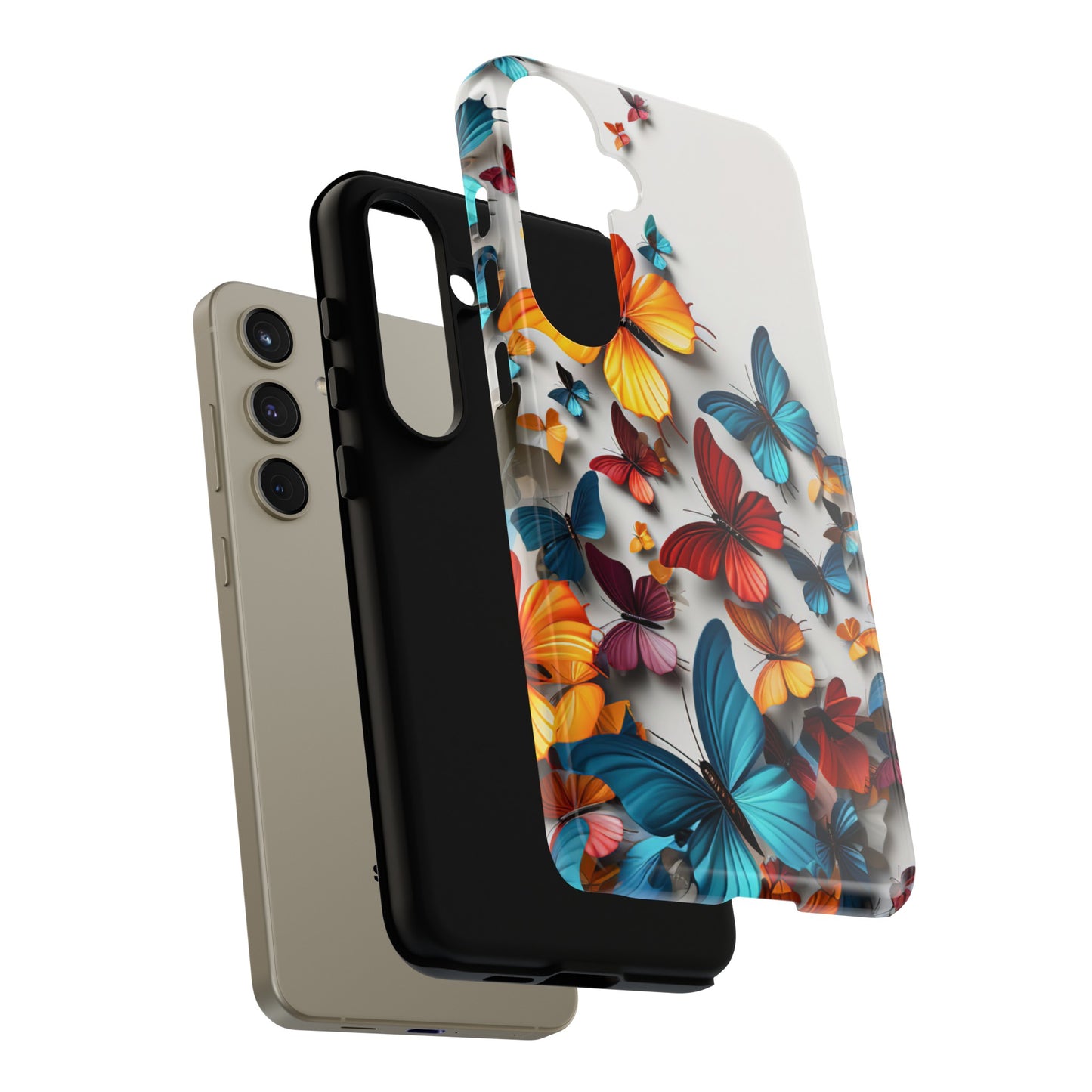 Butterfly Apple Tough Phone Cases for iPhone-Samsung-Google Pixel Phone Cover