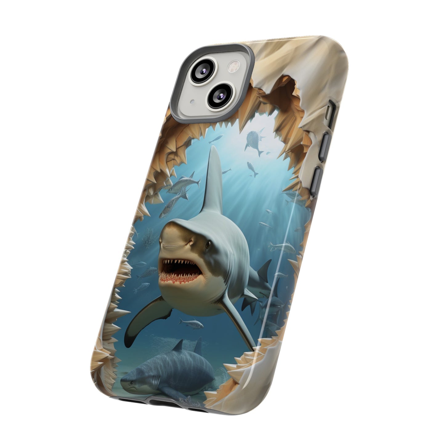 Shark Apple Tough Phone Cases for iPhone-Samsung-Google Pixel Cover