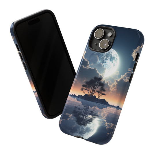 The Moon Sky Blue View Apple Tough Phone Cases for iPhone-Samsung-Google Pixel Cover