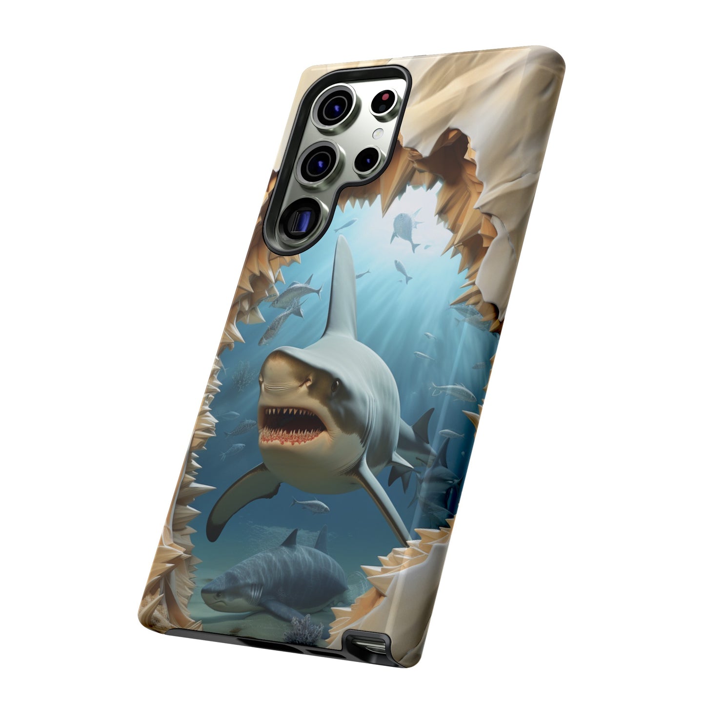 Shark Apple Tough Phone Cases for iPhone-Samsung-Google Pixel Cover