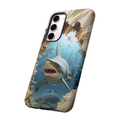 Shark Apple Tough Phone Cases for iPhone-Samsung-Google Pixel Cover