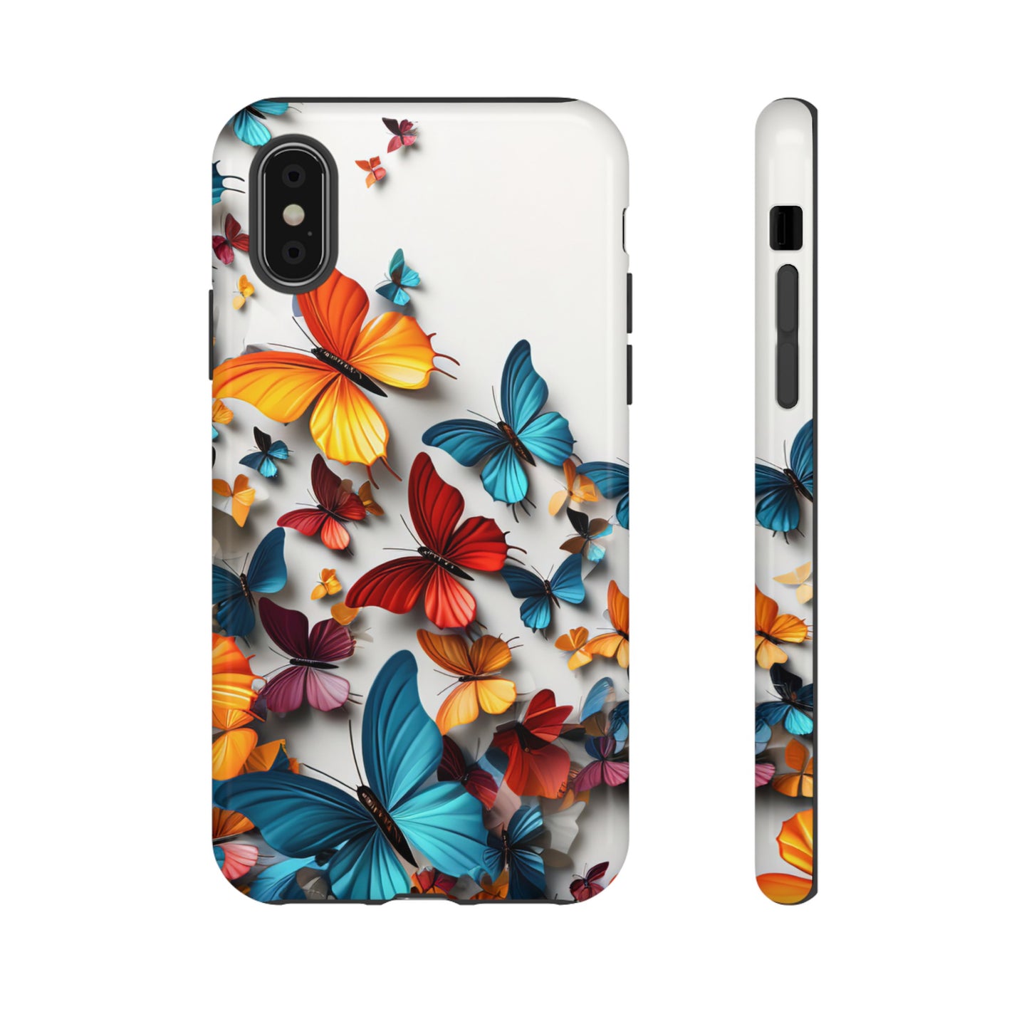 Butterfly Apple Tough Phone Cases for iPhone-Samsung-Google Pixel Phone Cover