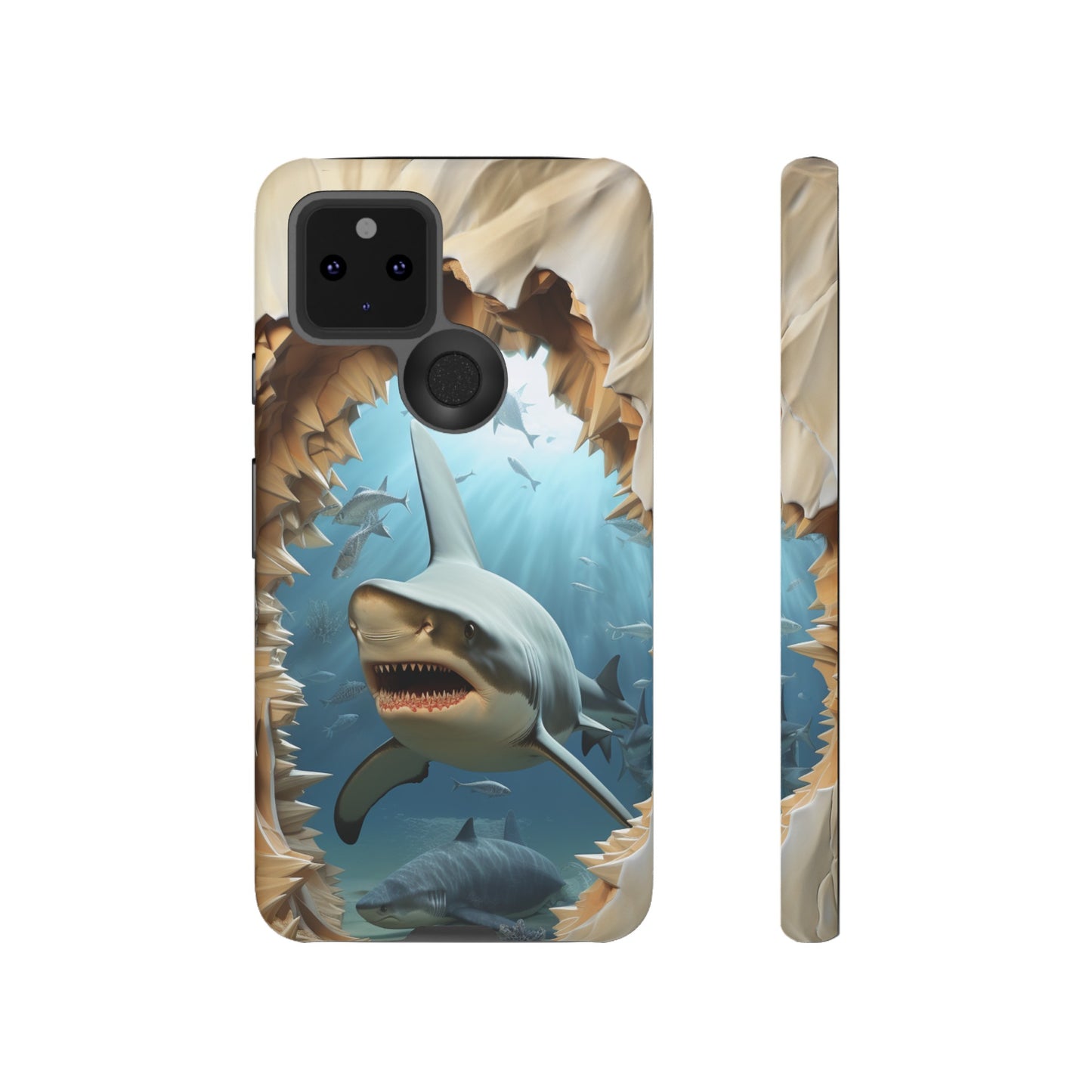 Shark Apple Tough Phone Cases for iPhone-Samsung-Google Pixel Cover