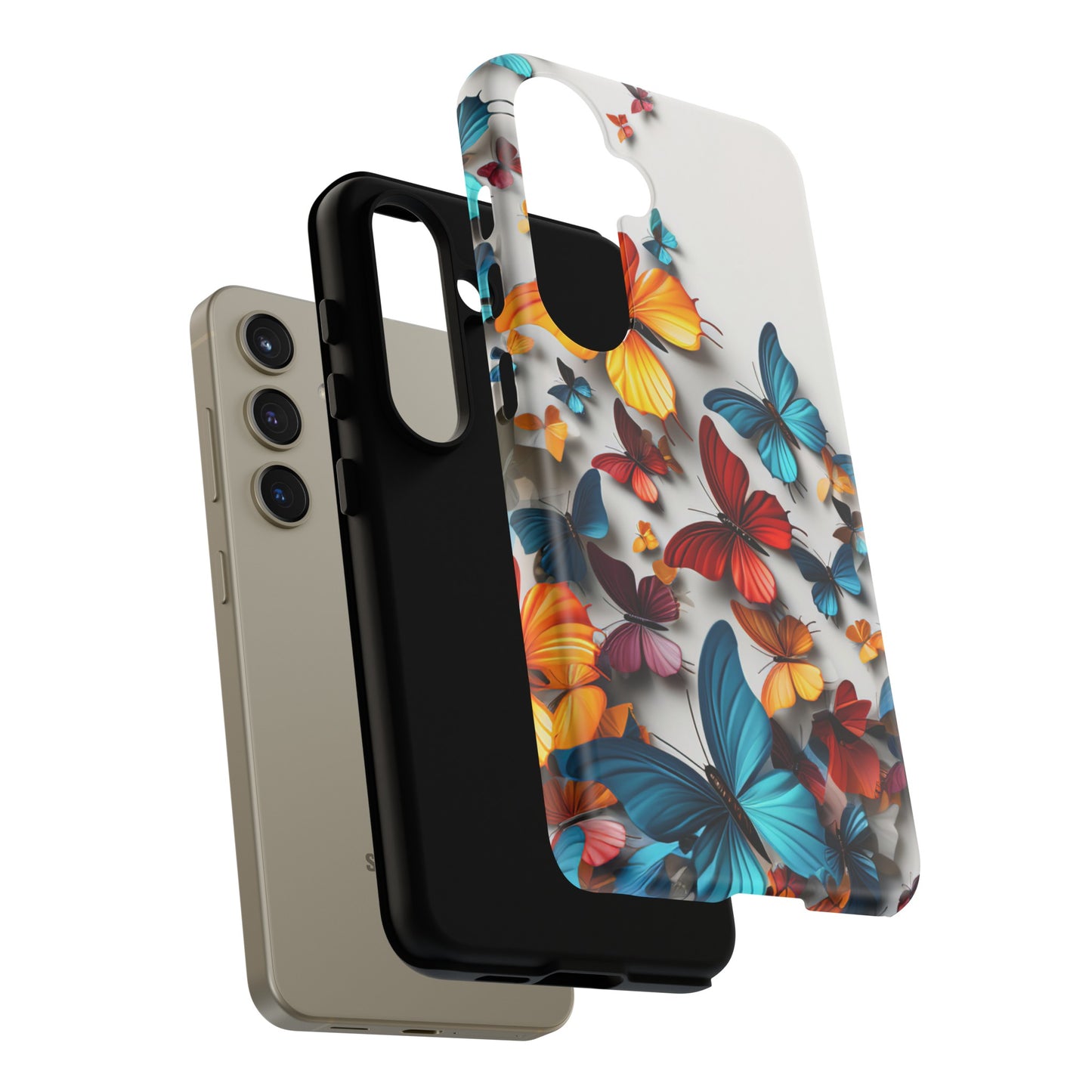 Butterfly Apple Tough Phone Cases for iPhone-Samsung-Google Pixel Phone Cover