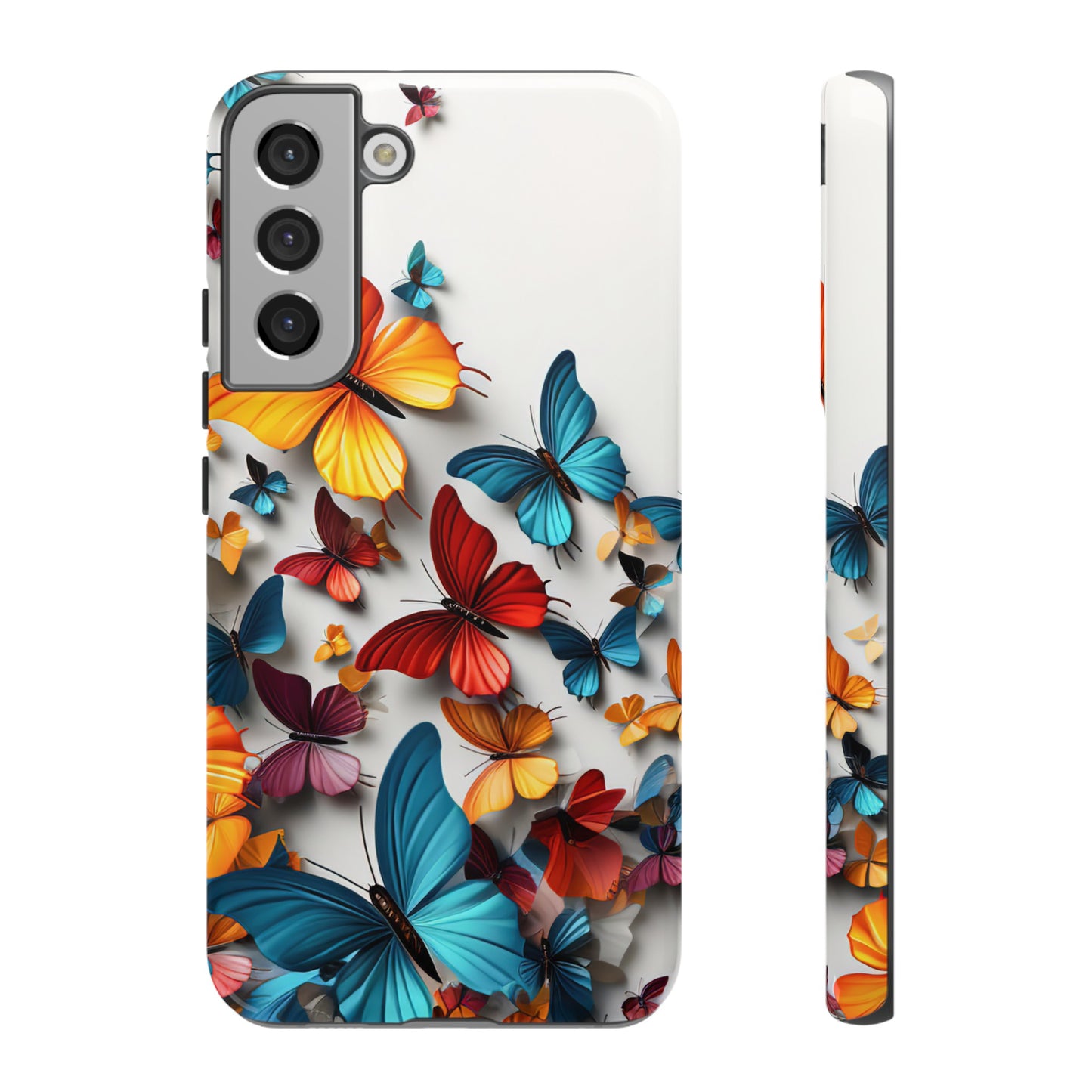 Butterfly Apple Tough Phone Cases for iPhone-Samsung-Google Pixel Phone Cover