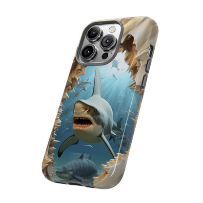 Shark Apple Tough Phone Cases for iPhone-Samsung-Google Pixel Cover